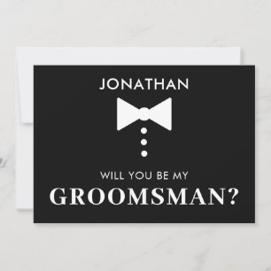 Personalised Groomsman Proposal Modern Tuxedo Invitation