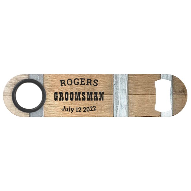 Personalised Groomsman Whiskey Barrel (Front (Horizontal))