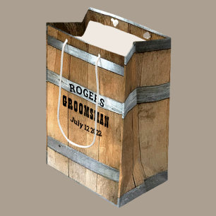 Personalised Groomsman Whiskey Barrel Medium Gift Bag