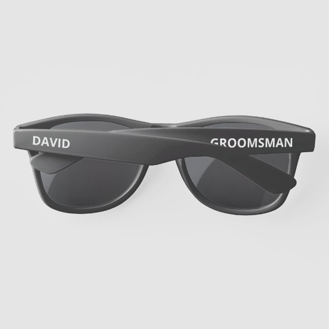 Personalised Groomsman with Name Wedding Gift Sunglasses (Back)