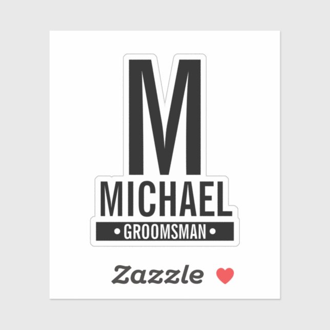 Personalised Groomsman's Monogram and Name (Sheet)