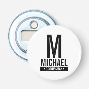 Personalised Groomsman's Monogram and Name Bottle Opener