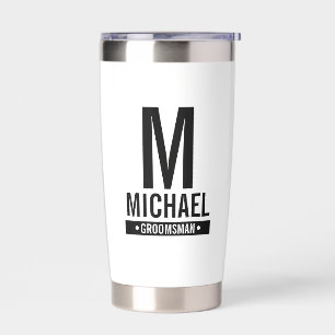 Personalised Groomsman's Monogram and Name Insulated Tumbler