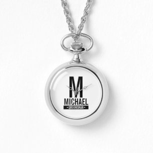 Personalised Groomsman's Monogram and Name Watch