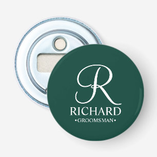 Personalised Groomsman's Name and Monogram Bottle Opener