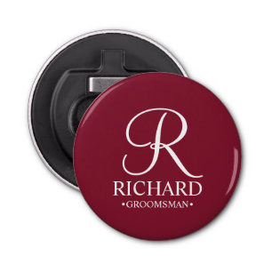 Personalised Groomsman's Name and Monogram Bottle Opener