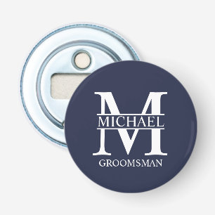 Personalised Groomsman's Name and Monogram Bottle Opener