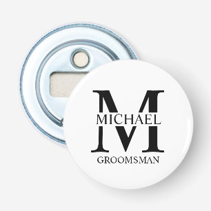 Personalised Groomsman's Name and Monogram Bottle Opener