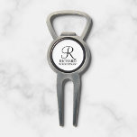 Personalised Groomsman's Name and Monogram Divot Tool<br><div class="desc">Elegant Black and White Personalised Groomsman Gifts
featuring personalised monogram in black elegant script font style with groomsman's name and title in classic serif font style on white background.

Also perfect for best man,  father of the bride,  bridesmaid,  maid of honour,  flower girl,  mother of the bride and more.</div>