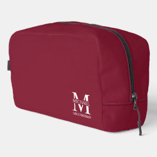 Personalised Groomsman's Name and Monogram Dopp Kit