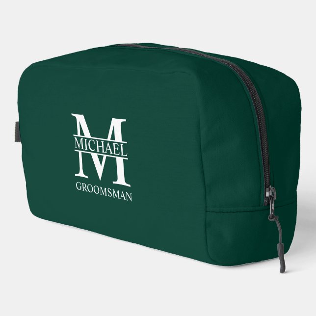 Personalised Groomsman's Name and Monogram Dopp Kit (Right Corner)