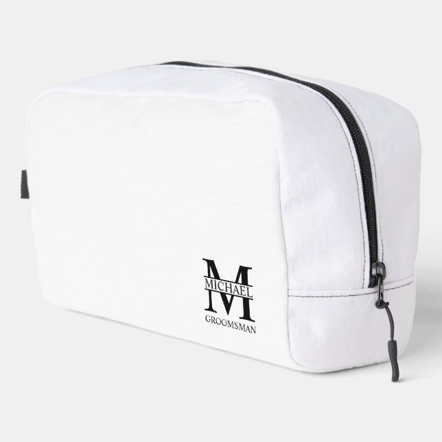 Personalised Groomsman's Name and Monogram Dopp Kit (Right Corner)