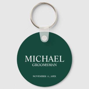 Personalised Groomsman's Name and Monogram Key Ring