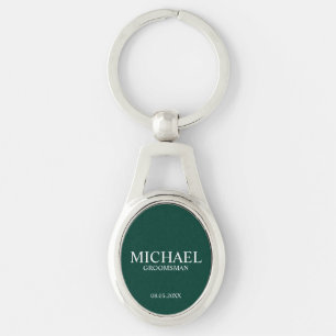 Personalised Groomsman's Name and Monogram Key Ring