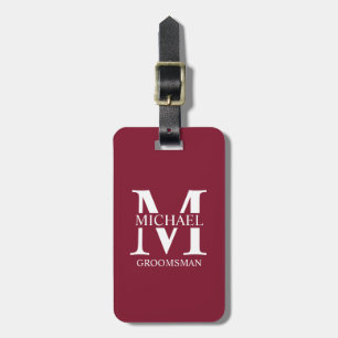 Personalised Groomsman's Name and Monogram Luggage Tag