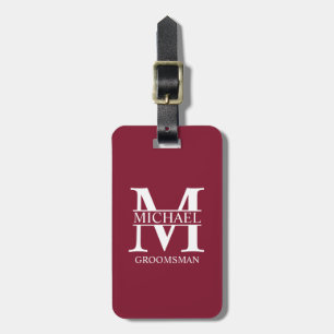 Personalised Groomsman's Name and Monogram Luggage Tag