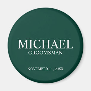 Personalised Groomsman's Name and Monogram Magnet