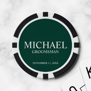 Personalised Groomsman's Name and Monogram Poker Chips