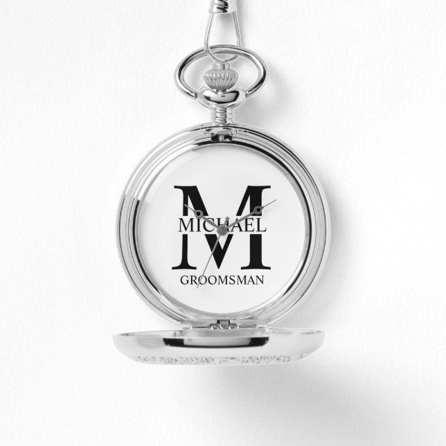 Personalised Groomsman's Name and Monogram Watch (Front)