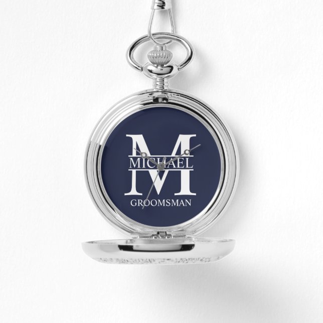 Personalised Groomsman's Name and Monogram Watch (Front)