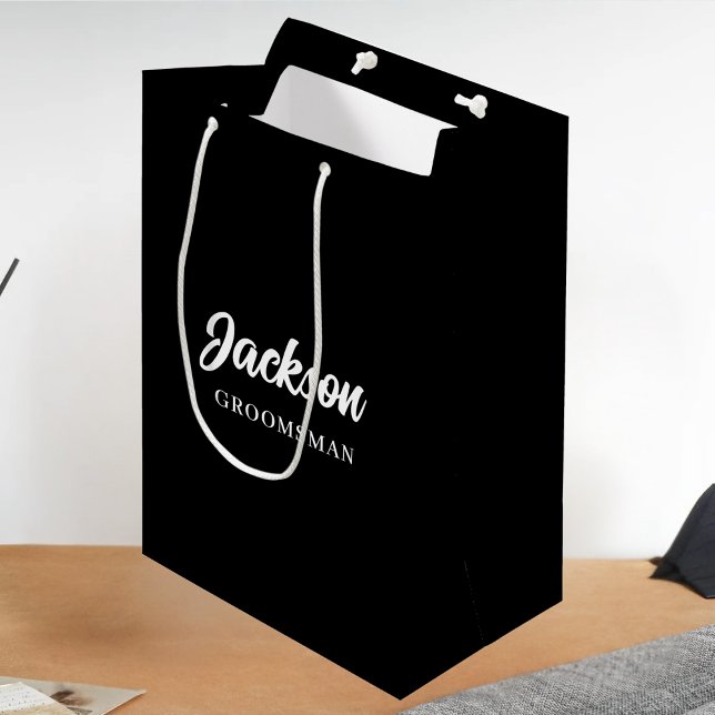 Personalised Groomsmen Best Man Wedding Party Medium Gift Bag (Creator Uploaded)