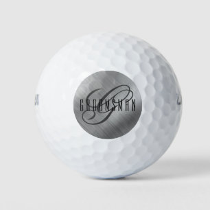 Personalised Groomsmen Brushed Silver Golf Balls