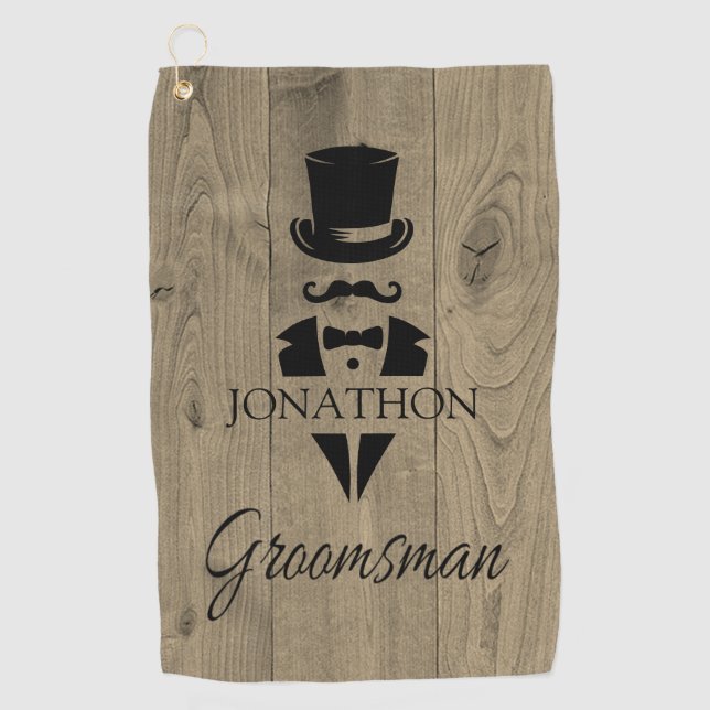 Personalised Groomsmen  Golf Towel (Front)