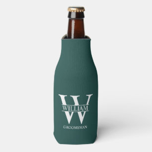 Personalised Groomsmen Monogram & Name Bottle Cooler