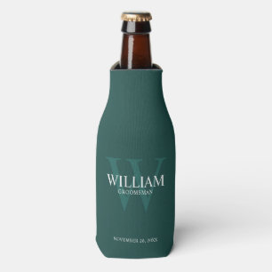 Personalised Groomsmen Monogram & Name Bottle Cooler