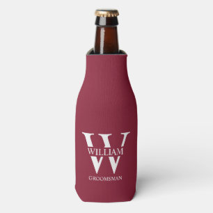 Personalised Groomsmen Monogram & Name Bottle Cooler