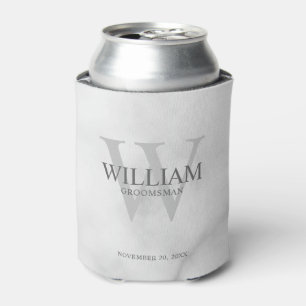 Personalised Groomsmen Monogram & Name Can Cooler