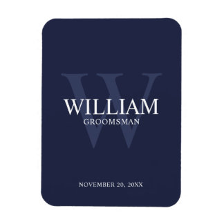 Personalised Groomsmen Monogram & Name Magnet