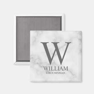 Personalised Groomsmen Monogram & Name Magnet