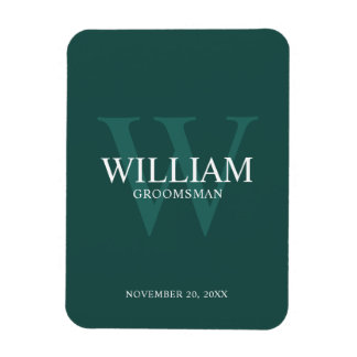 Personalised Groomsmen Monogram & Name Magnet
