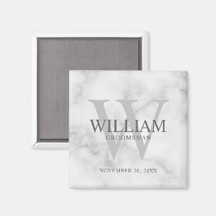 Personalised Groomsmen Monogram & Name Magnet