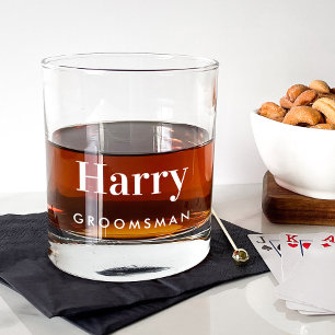 Personalised Groomsmen Wedding Whiskey Glass