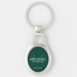 Personalised Groomsmen's name and monogram Key Ring