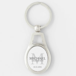 Personalised Groomsmen's name and monogram Key Ring