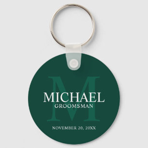 Personalised Groomsmen's name and monogram Key Ring