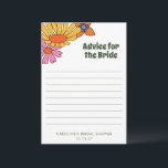 Personalised Groovy Floral Advice For The Bride<br><div class="desc">Give the bride-to-be some groovy guidance with our Personalised 70s Boho Floral Advice for the Bride Card! This retro-inspired card features vibrant floral designs that capture the free-spirited essence of the 70s. Perfect for a boho bridal shower, it allows guests to share their wisdom, tips, and heartfelt wishes for the...</div>