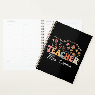 Personalised Groovy Flowers Teacher Custom Gift Planner