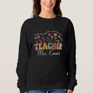 Personalised Groovy Flowers Teacher Custom Gift Sweatshirt