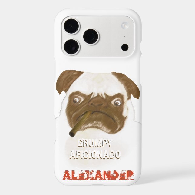 Personalised Grumpy AFICIONADO Puggy Cigar (Back)