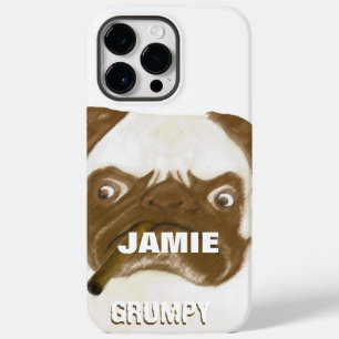 Personalised Grumpy AFICIONADO Puggy Cigar Case-Mate iPhone 14 Pro Max Case