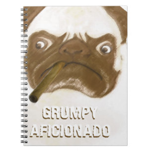 Personalised Grumpy AFICIONADO Puggy Cigar Notebook
