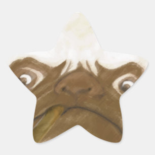 Personalised Grumpy AFICIONADO Puggy Cigar Star Sticker