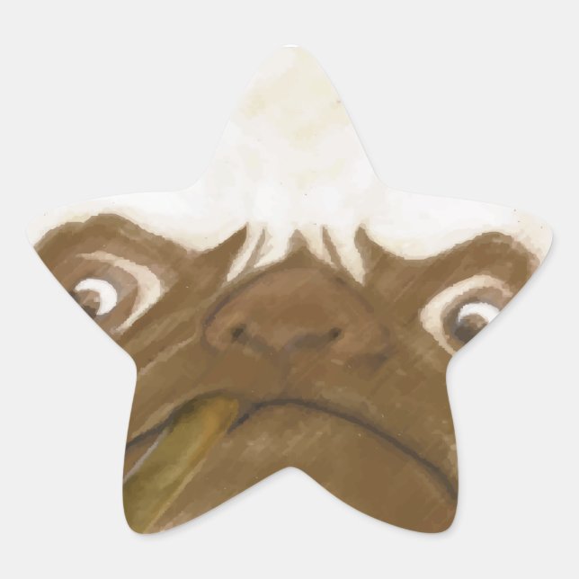 Personalised Grumpy AFICIONADO Puggy Cigar Star Sticker (Front)
