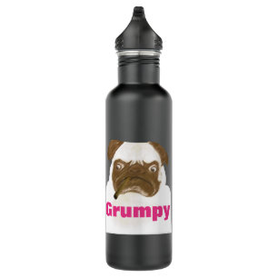 Personalised Grumpy Puggy with Cigar 710 Ml Water Bottle