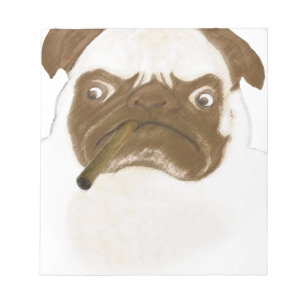 Personalised Grumpy Puggy with Cigar Notepad
