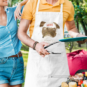 Personalised Grumpy Puggy with Cigar Standard Apron